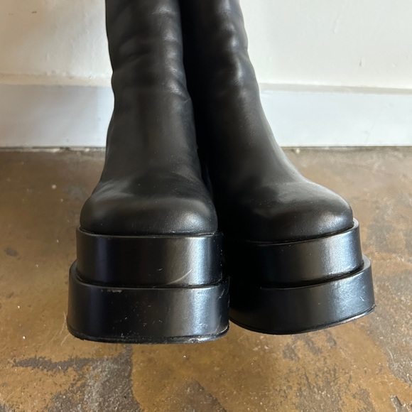 Steve Madden cobra black leather platform boot - Picture 6 of 9